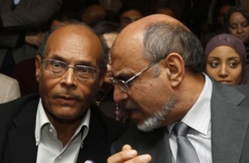 Moncef Marzouki (L) and Hamadi Jbel (R) 311 R (photo credit: REUTERS/Zoubeir Souissi)