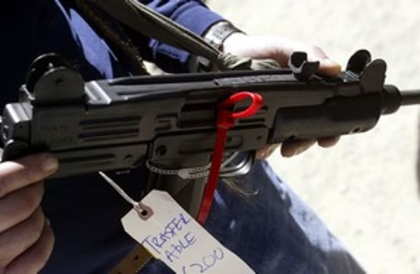 Uzi model submachine gun 311 R (photo credit: Reuters)
