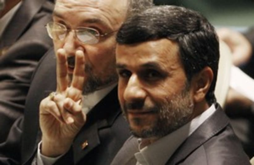 Iranian President Mahmoud Ahmadinejad at UN 311 (photo credit: REUTERS)