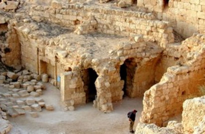 Herodium bathhouse from above 311 DO NOT REUSE (photo credit: BiblePlaces.com)