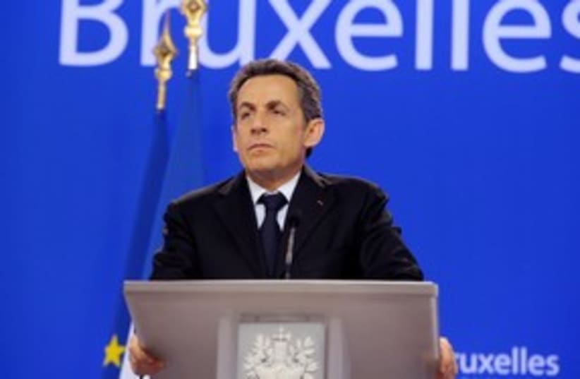 French President Nicolas Sarkozy 311 (R) (photo credit: REUTERS/Philippe Wojazer)