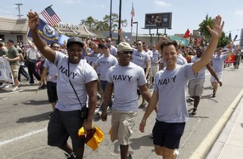 US soldiers participate in Gay rights march, San Diego_311 (photo credit: Reuters/Mike Blake)