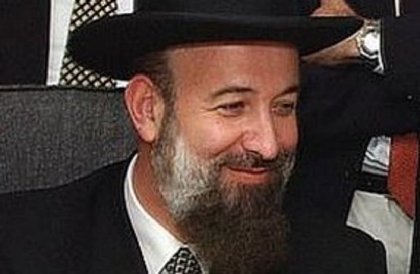 Chief Rabbi Yona Metzger 311 (photo credit: Ariel Jerozolimski [file])