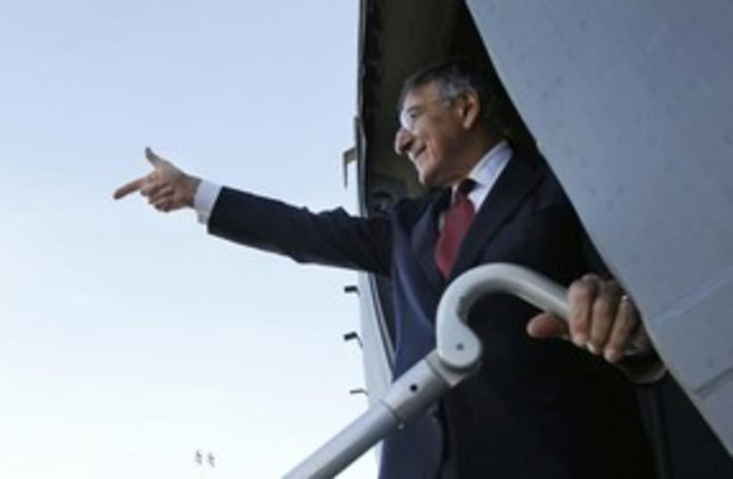 US Secretary of Defence Panetta departing Tripoli_311 (photo credit: Reuters)