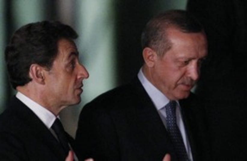 Erdogan and Sarkozy R 311 (photo credit: REUTERS/Umit Bektas)
