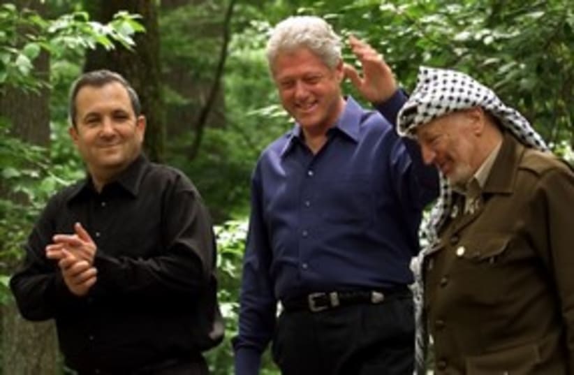 Clinton, Barak, Arafat at Camp David 311 (photo credit: REUTERS/Win McNamee)