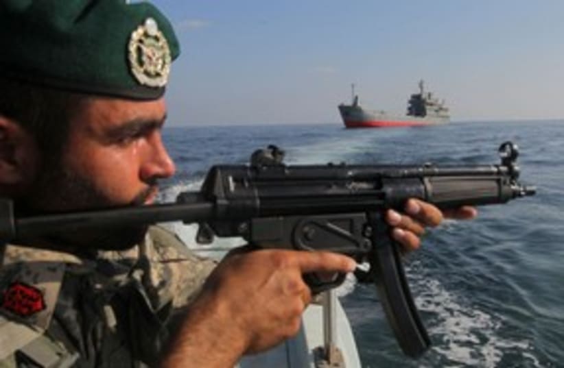 Iranian military in the Strait of Hormuz 311 (R) (photo credit: REUTERS/Fars News/Hamed Jafarnejad)