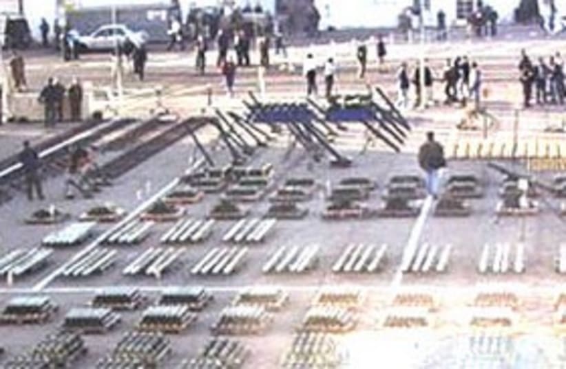 Display of weapons from Karine A  (photo credit: Courtesy WikiCommons)