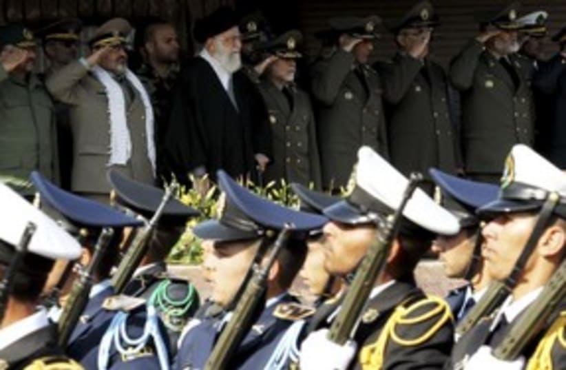 Army commander General Salehi stand with Khamenei 311 R (photo credit: REUTERS)