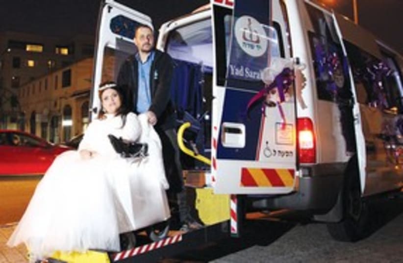 ODELIA LAVIE woman in wedding dress in ambulance 311 (photo credit: Yad Sarah)