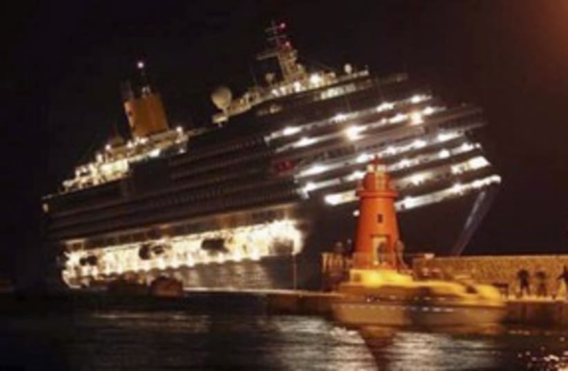 Italian cruise ship runs aground_311 (photo credit: Reuters)
