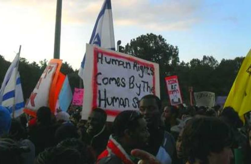 Ethiopian protest Knesset 521 (photo credit: Anav Silverman)