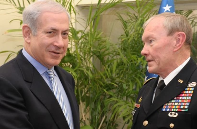 Us army chief Dempsey meets Netanyahu (photo credit: GPO)