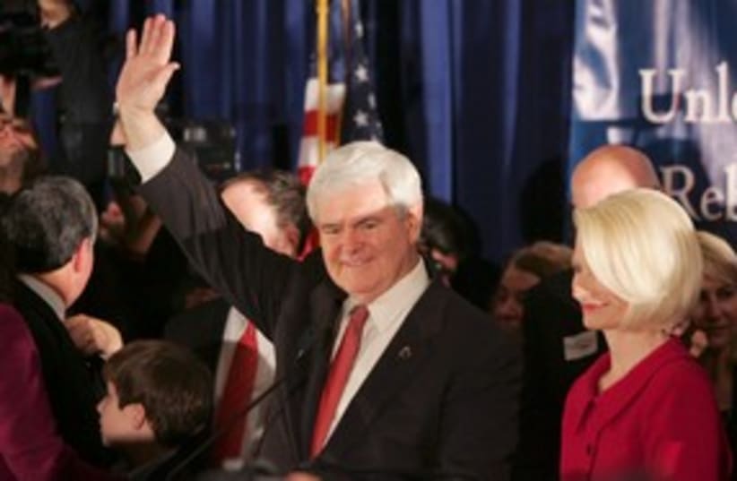 Republican presidential candidate Newt Gingrich 311 (R) (photo credit: REUTERS/Mary Ann Chastain)