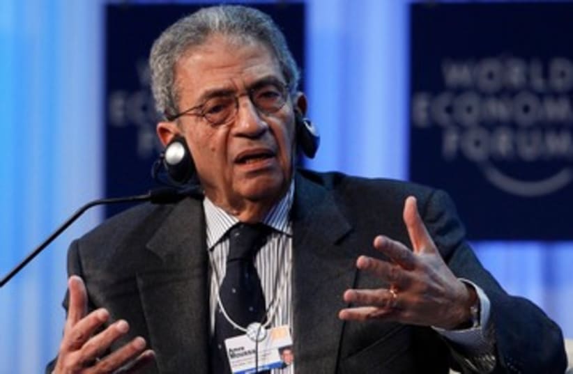 Amr Moussa at World Economic Forum 390 (photo credit: REUTERS)