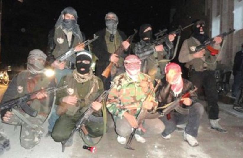 purported members of Free Syria Army_390 (photo credit: Reuters)
