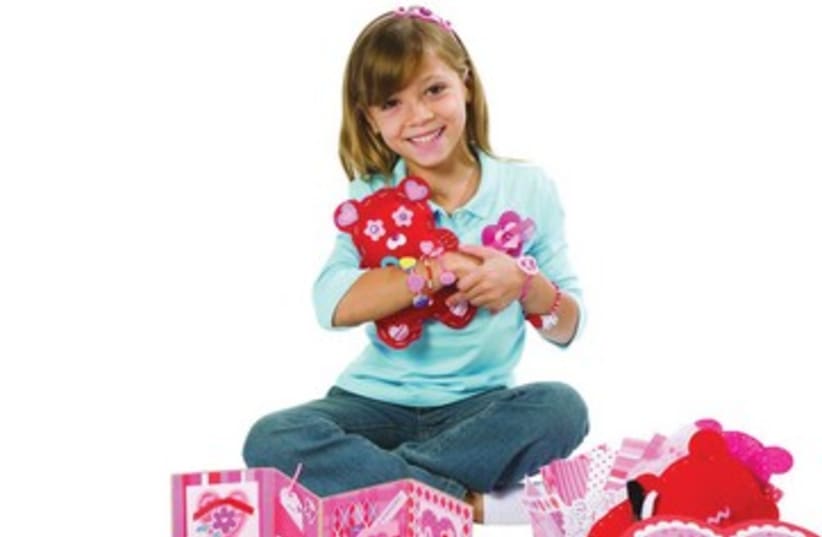 Girl recieves Valentine gifts 390 (photo credit: Courtesy)