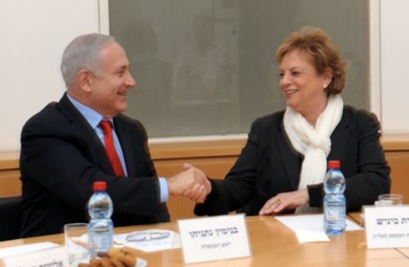 PM Netanyahu and High Court president Beinisch_390 (photo credit: Moshe Milner/GPO)