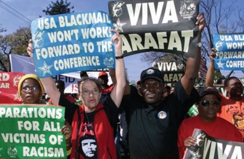 Protestors at Durban conference, 2011_390 (photo credit: Reuters)