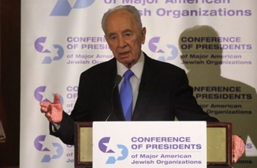 President Shimon Peres Conference of Presidents 390 (photo credit: Marc Israel Sellem)