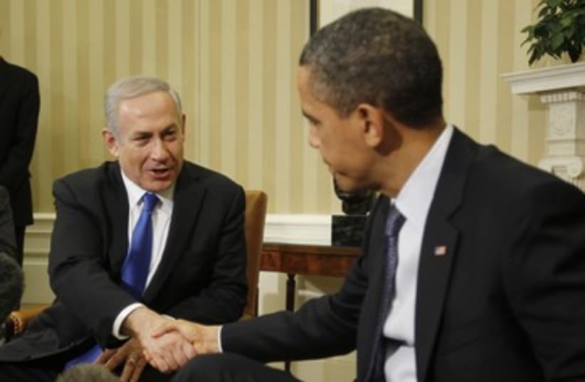 Netanyahu and Obama 390 (photo credit: REUTERS/Jason Reed)
