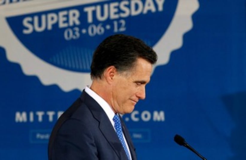 Mitt Romney Super Tuesday glum 390 (photo credit: REUTERS/Brian Snyder )