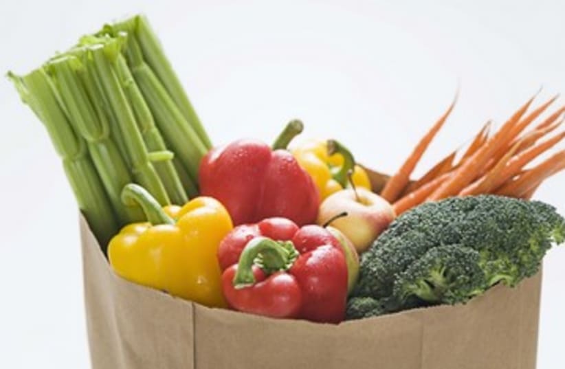 Grocery bag full of vegetables 390 (photo credit: Thinkstock/Imagebank)