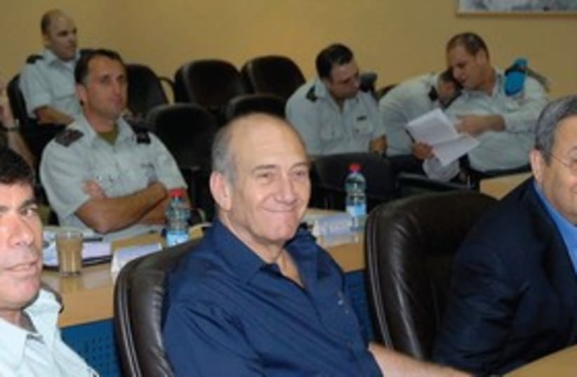 Barak, Olmert, Ashkenazi 370 (photo credit: Reuters)