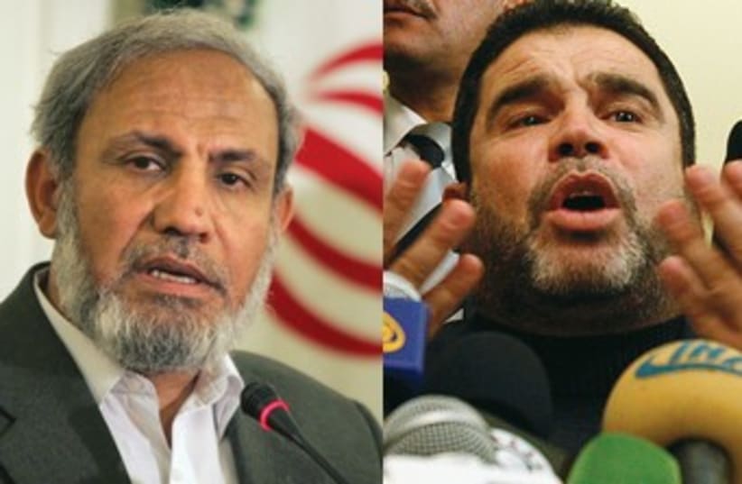 Hamas's Zahar (L), Bardawil (R)_370 (photo credit: Reuters)
