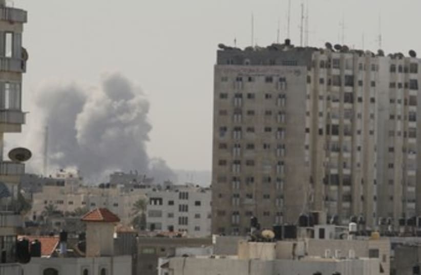 IAF strike in Gaza 370 (photo credit: REUTERS)