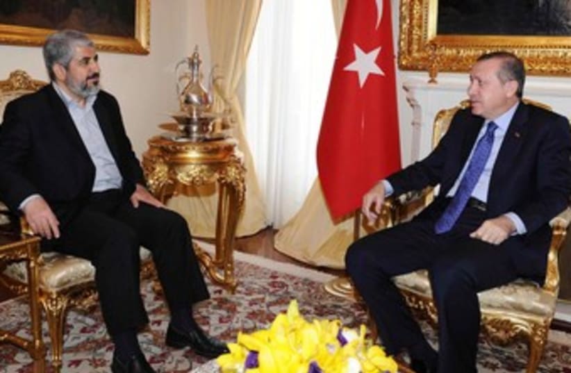 Mashaal and Erdogan meet in Ankara  370 (photo credit: REUTERS)