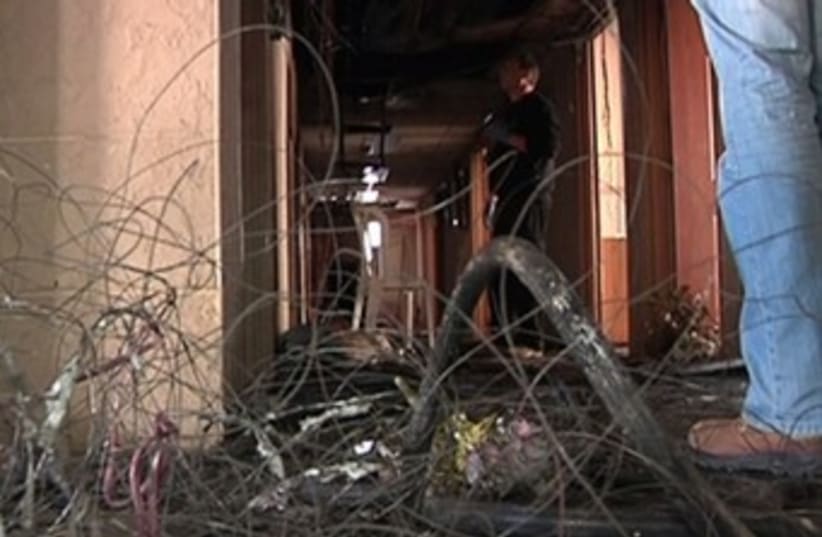 Fire at old age home in Bnei Brak 370 (photo credit: Channel 10)