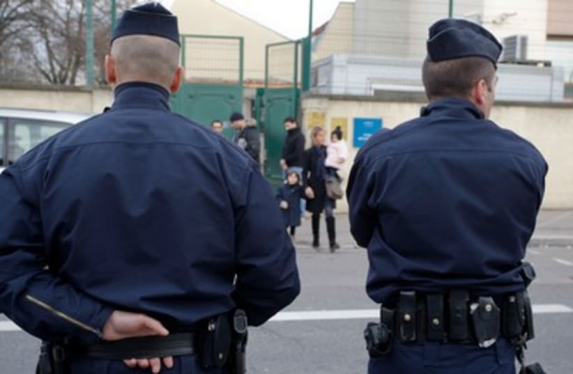 French police guard Ozar Hatorah Jewish school EMBED (R) (photo credit: REUTERS/Emmanuel Foudrot)