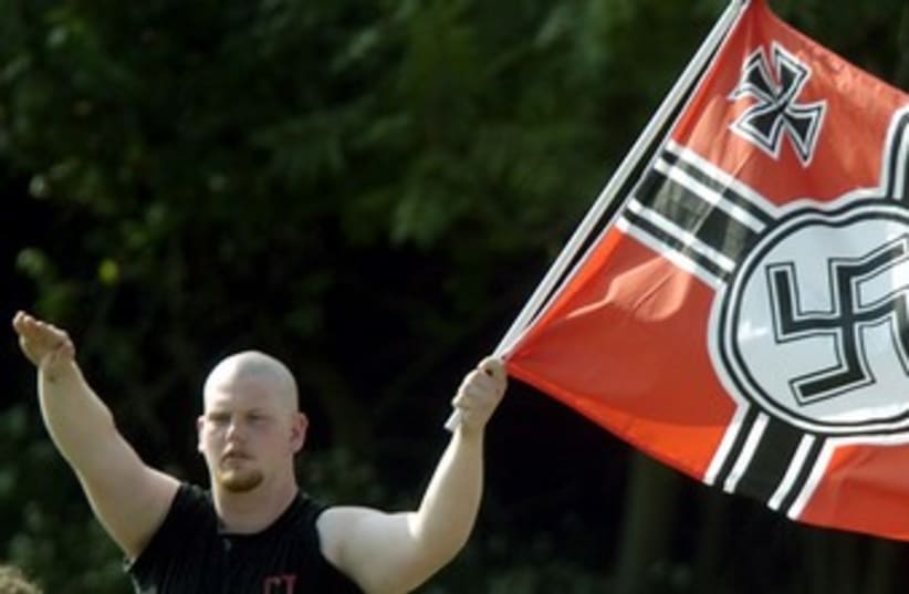Nazi salute neo-Nazi 370 (photo credit: REUTERS/Tim Shaffer)