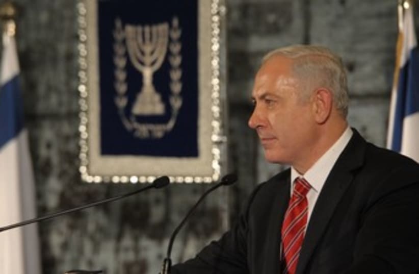 PM Netanyahu at the President's Residence 370 (photo credit: Amos Ben-Gershom/GPO)