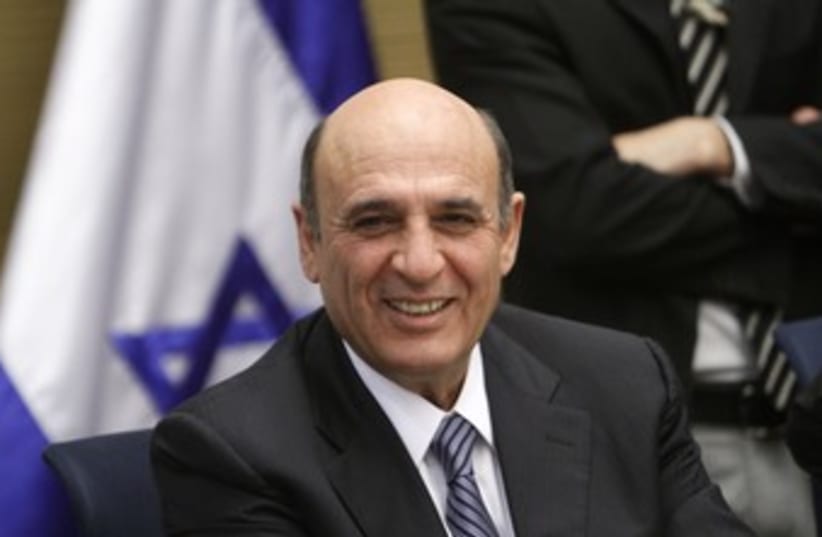 Shaul Mofaz smiling at Knesset_370 (photo credit: Marc Israel Sellem/The Jerusalem Post)