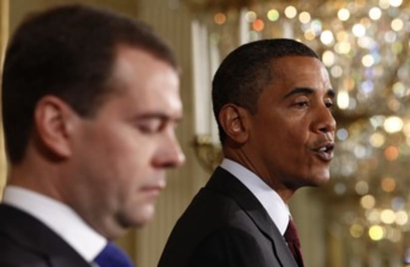 US President Obama with Russian President Medvedev 370 (photo credit: REUTERS)