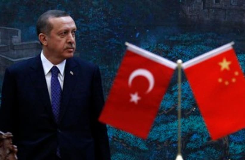 Turkish PM Erdogan in Beijing 370 (R) (photo credit: REUTERS/David Gray)