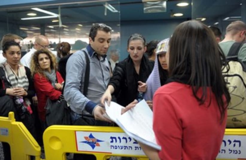 Detained 'flytilla' activists at Ben-Gurion Airport 390 (photo credit: Avi Ohayon / GPO)