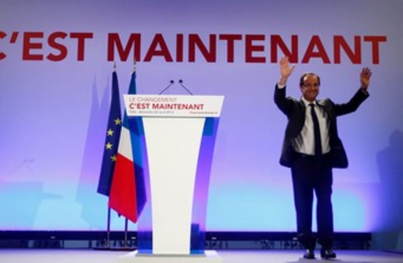 French presidential candidate Hollande 370 (photo credit: REUTERS)
