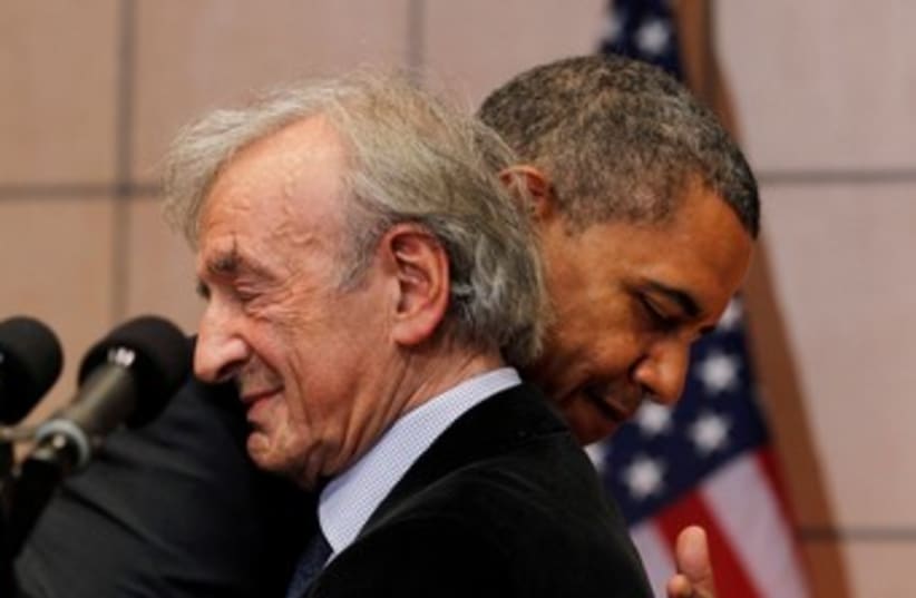 Obama and Elie Weisel 370 (photo credit: REUTERS/Jason Reed)