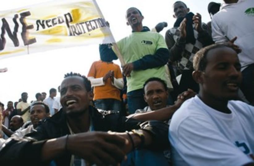 African migrants protest in Tel Aviv_370 (photo credit: Reuters)