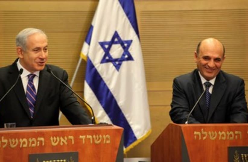 Binyamin Netanyahu and Shaul Mofaz 370 (photo credit: Marc Israel Sellem)