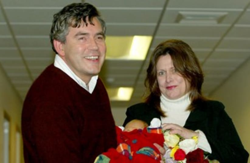 Gordon Brown with newborn son 370 (photo credit: REUTERS)