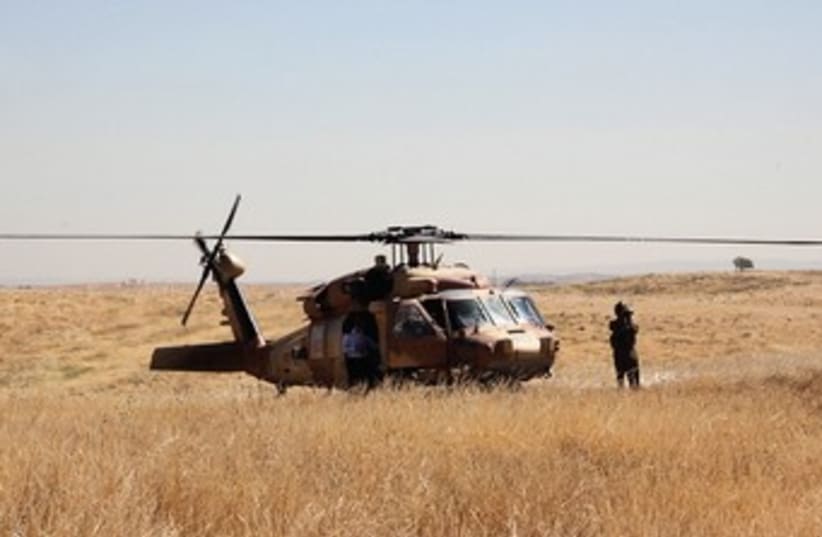 An IDF helicopter in the Negev (photo credit: Marc Israel Sellem)