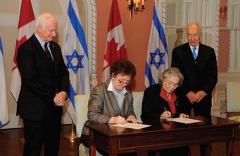 Israel, Canada memorandum of understanding 370 (photo credit: Dany Veillette/Office of the Secretary to Canada’s)