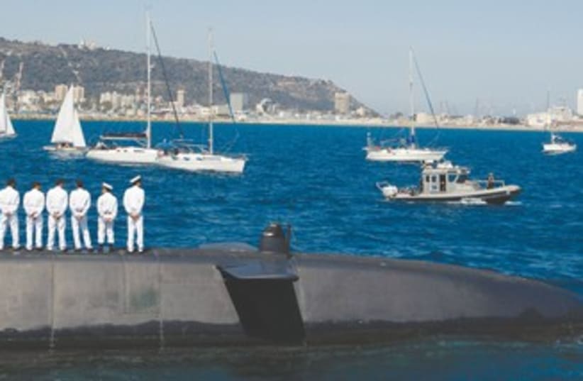 Dolphin-class submarine 370 (photo credit: Baz Ratner/Reuters)