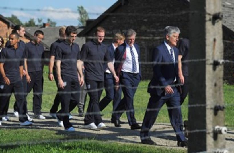 England in Auschwitz (photo credit: REUTERS/POOL New)