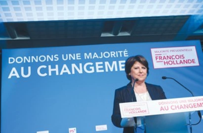 French Socialist Party leader Marine Aubrey 370 (photo credit: Julien Muguet/Reuters)