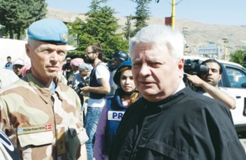 UN peacekeeping officials in Syria 370 (photo credit: REUTERS)